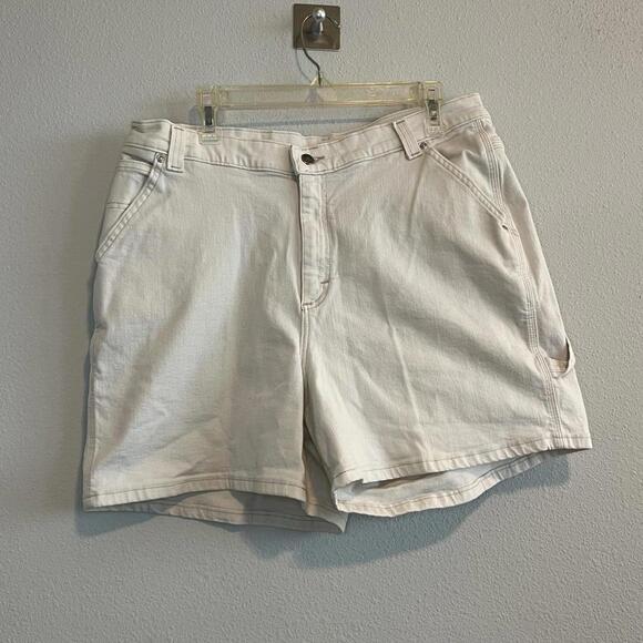 Pants - Y2K Cream Off White Denim Carpenter Jean Shorts